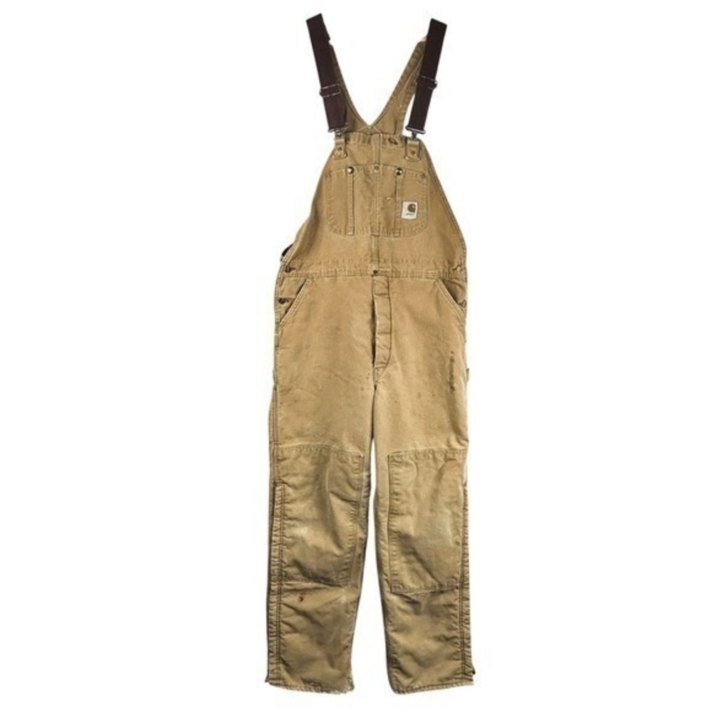 Carhartt Bib Overalls Mens 40x36 Duck Canvas Double Knee Quilted Lined USA